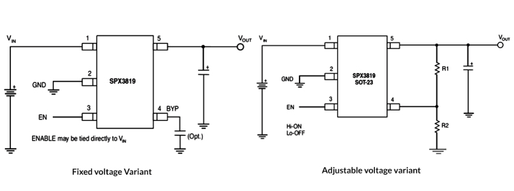 SPX3819 Low Noise LDO Voltage Regulator